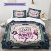 J-Jujutsu K-Kaisens Pattern Bedding Quilt Set Quilt Cover Pillowcase Home Birthday Gift(1 * Duvet Cover + 2 * Pillowcase, Without Core)