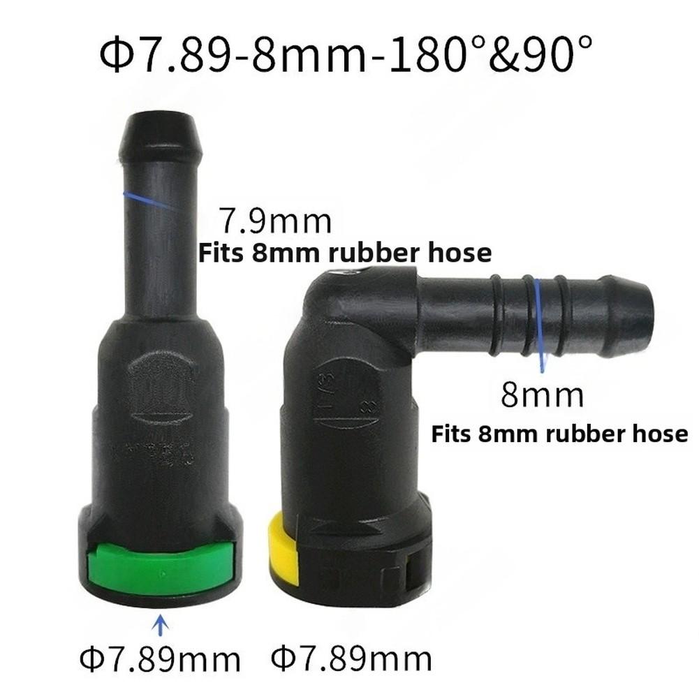 Fuel Line Female Quick Connector 7.89mm Sized to Fit 8mm Inner Diameter Rubber Pipe and 7.89mm Outer Diameter Male Ends