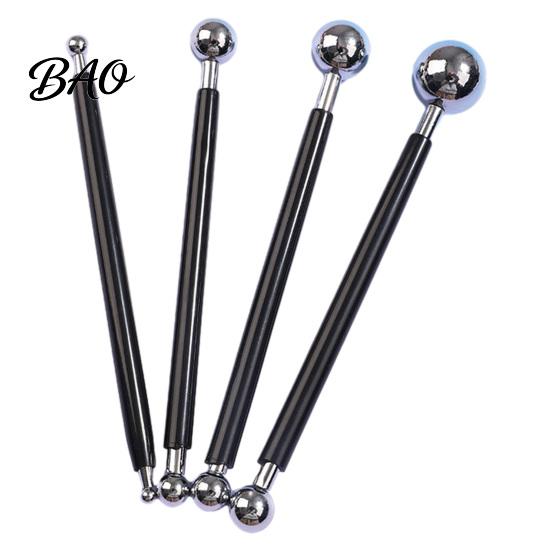 Fondant Decorating Tools 4Pcs Polymer Clay Shaping Tool Set, Sculpting Stick with Stainless Steel Ball, 4 Size DIY Pottery Modeling