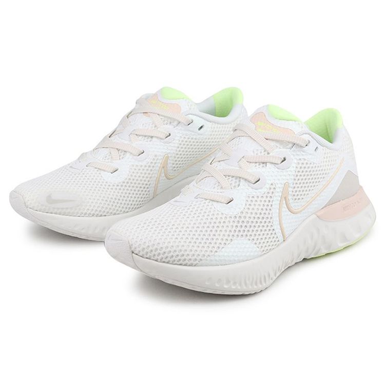 Nike Renew Run Амортизация Нескользящие Прочные Легкие Низкие Кроссовки для бега Женские кроссовки Бело-розовые CK6360-102
