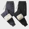Men's Winter Warmth: Velvet-Lined Lambskin Sports Pants, Windproof and Cozy Casual Trousers