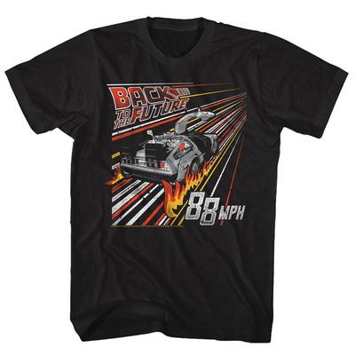 Back To the Future Streak Black Adult T-Shirt