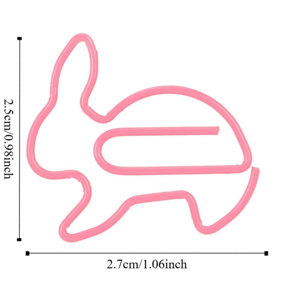 100Pcs Creative Rabbit Shaped Paper Clip Rabbit Shaped Cute Paper Clips  File Organization