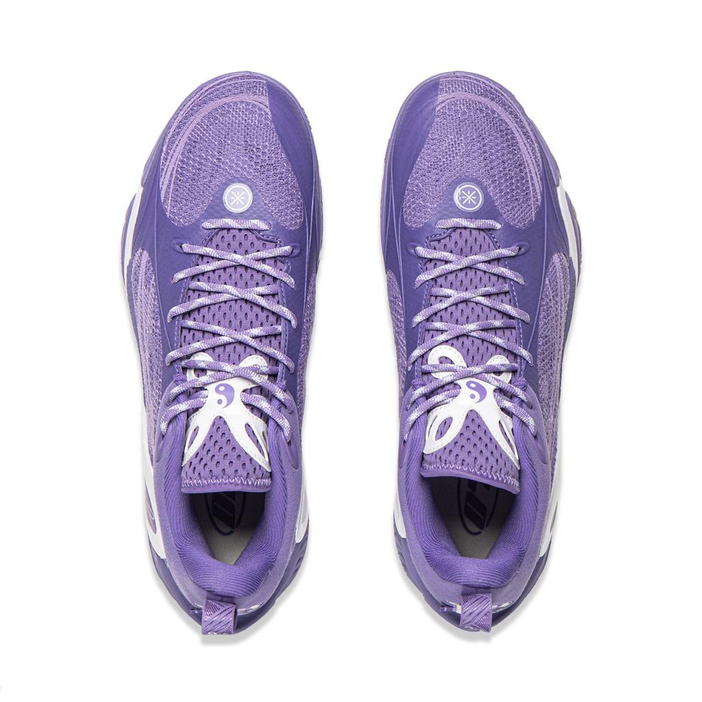 Li Ning DLO1 Амортизация Скользкая Устойчивость к истиранию Отскок Сцепление Низкие Баскетбольные кроссовки Мужские Колокольчиковый фиолетовый ABPV009-8