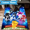 Custom Name Ranger Hero Pose Rug for Living Room, Game Rooms, Office, Bedroom, Floor Mat Playful Design, fan gifts Christmas decor