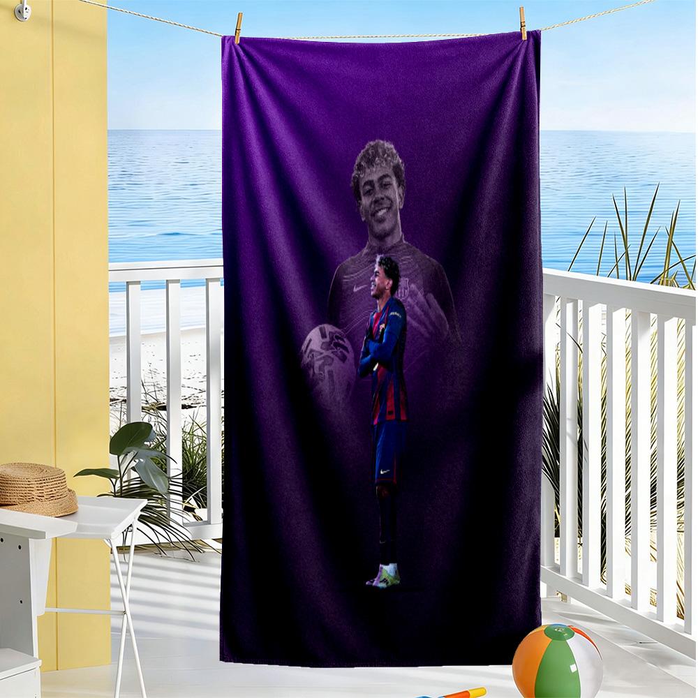 Lamine Yamal Barcelona Fc Players Celebration Beach Towel Super Soft Microfiber Quickdry Fabric Comfortable Lightweight