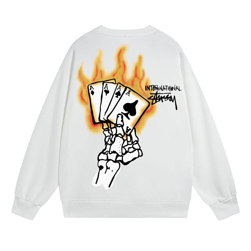Свитшот Stu Streetwear Tour Edition с принтом букв, круглый вырез, мужской, свободный крой, хлопок, для повседневной носки