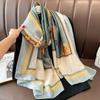 Fashion Print Large Shawl Wraps Silk Scarf Women Luxury Brand Satin Headband Hijab Bandana Turban Foulard Summer Beach Stoles