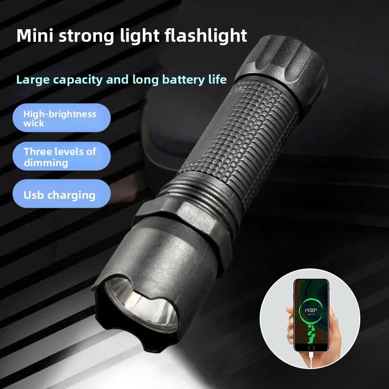 Мини-фонарик портативный для улицы - Сверхъяркий, перезаряжаемый по USB, долговечный для дома, кемпинга и чрезвычайных ситуаций