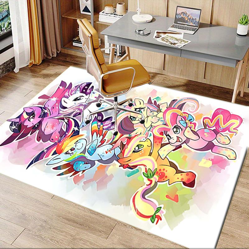 Коврик для стула My Little Pony: Милый Мультяшный Коврик-Лошадка для Домашнего Декора, Подарок-Ковер для Офиса