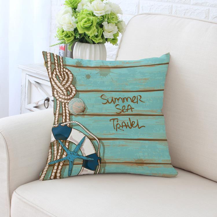 Домашний Декор Наволочки в Морском Стиле с Узором из Морских Символов Чехол для Подушки Подходящий для Дивана Спальни Автомобиля Наволочка