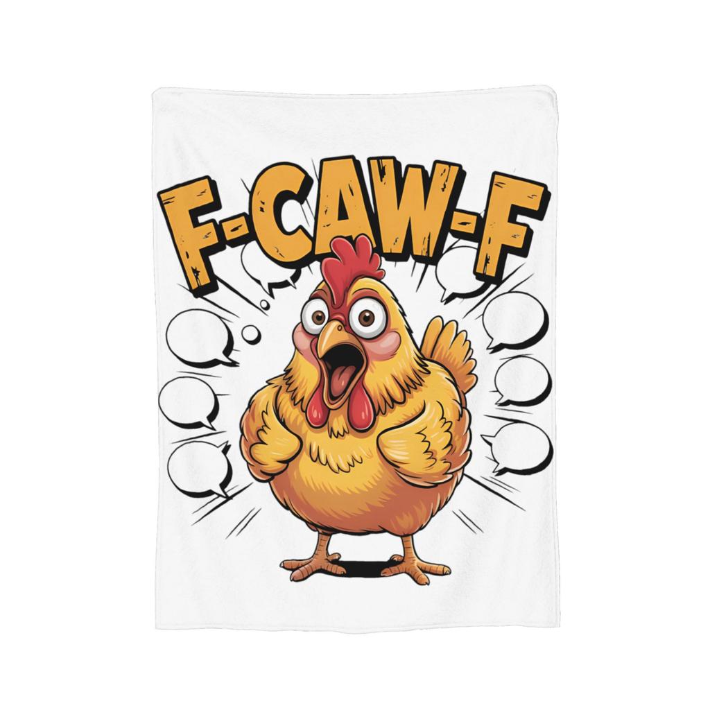 F-Caw-F Курица FCAWF Юмористическая цитата Петушиный мем Покрывало Флис Супермягкое плед для автомобиля дивана кровати Покрывало