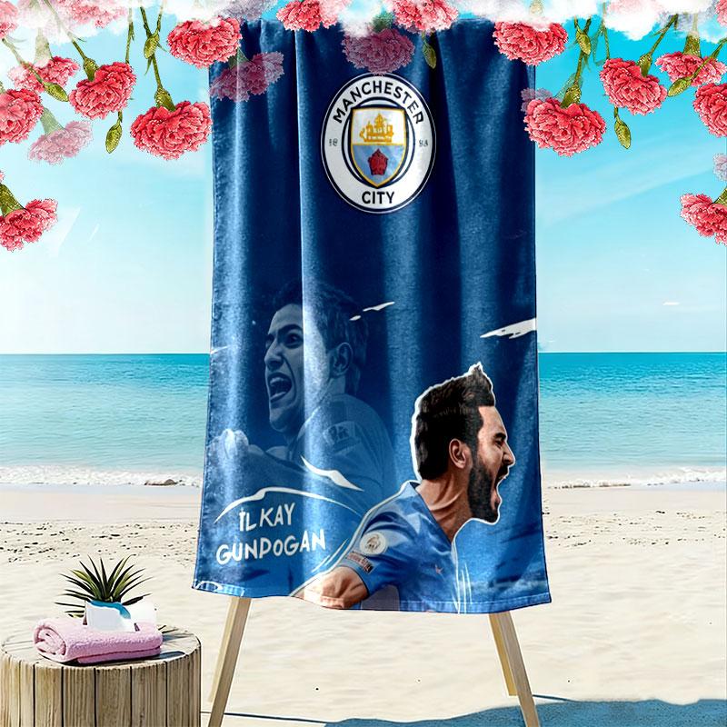 Royal MCFC Crown Print Beach Towel, Large Soft Quick Dry Towel for Beach Camping Swimming