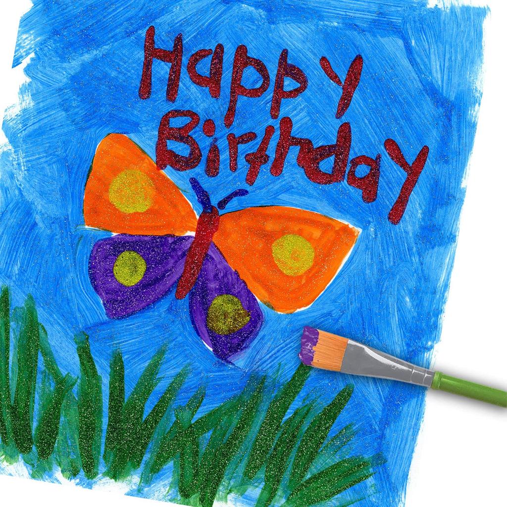 Набор из 6 цветов бутылочной краски Crayola Легко смывается водой Блестки 542400 Оригинальный продукт