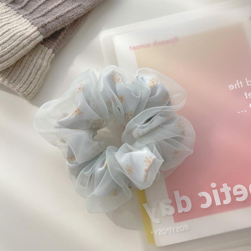 Двухслойные резинки из шелковой органзы, милая цветочная повязка для волос для девочек, резинка для хвоста, резинки, заколки для волос, аксессуары для волос