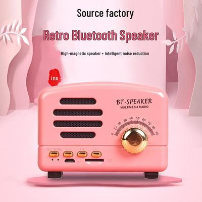Мини Ретро Bluetooth Динамик - Портативный, Креативный Подарок с Радио и Слотом для Карт для Использования с Мобильным телефоном и Компьютером