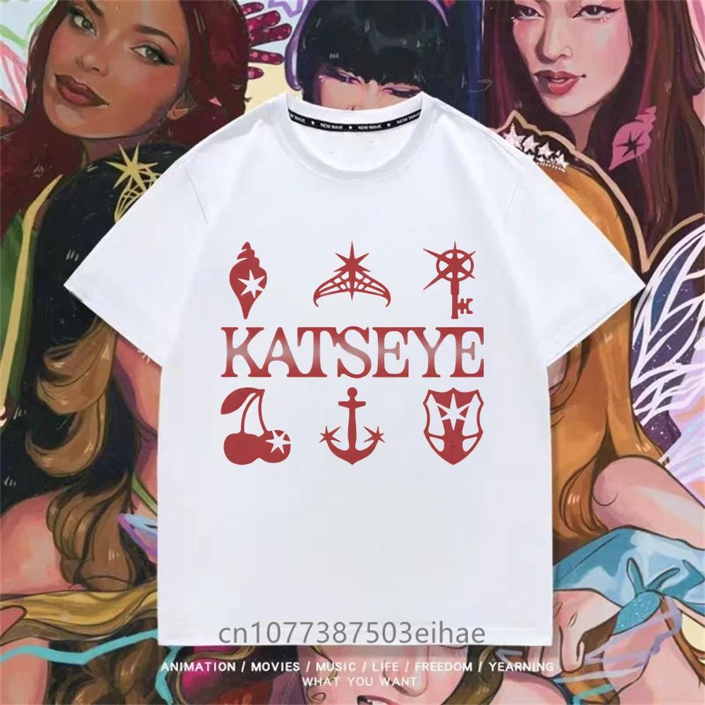 Classic Crew Neck KATSEYE Printed T Shirt Breathable Cotton Short Sleeve Comfort Casual Top For Daily Kids Boys Girls Clothes