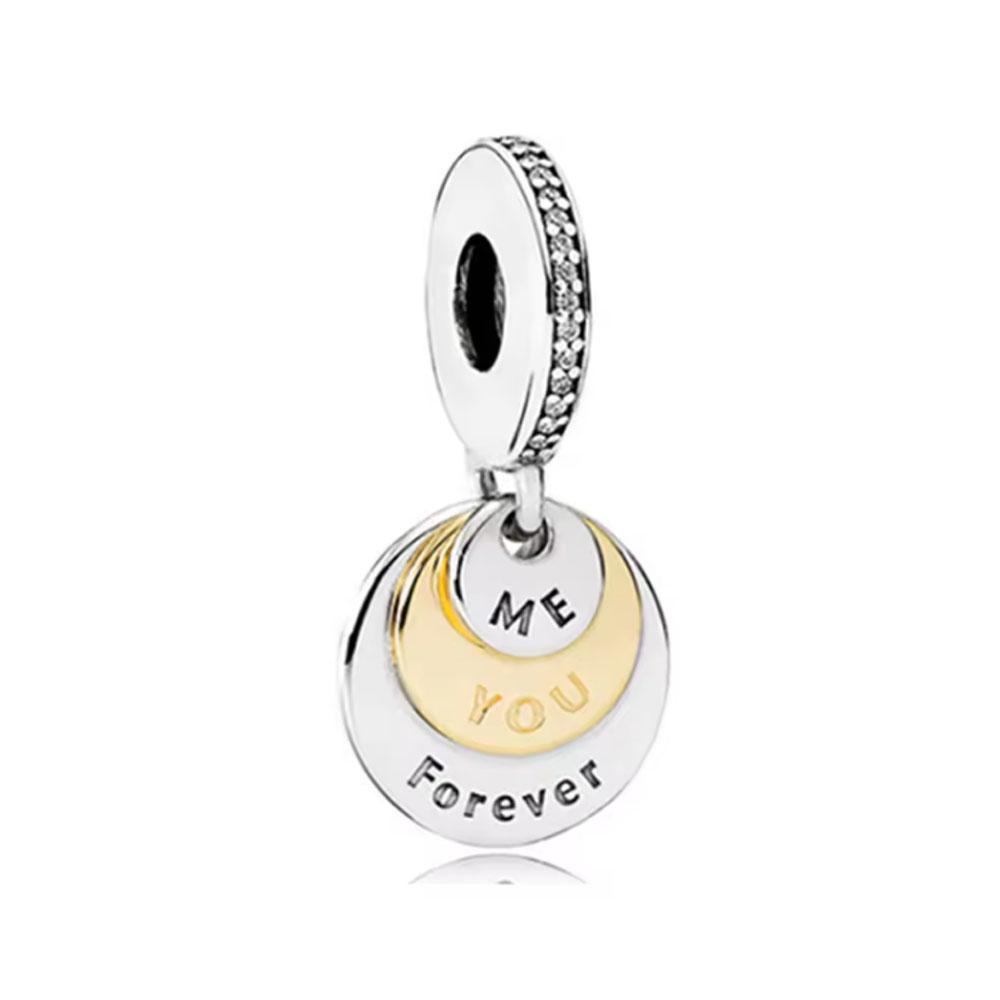 New925 Silver Family Heart-Shaped Bead Boy Girl Pendant Suitable For European Original Bracelet DIY Accessories ExquisiteJewelry