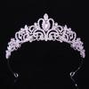 Bridal Crown Headband, Wedding Accessories White Crystal Crown Headgear, Birthday Princess Alloy Crown