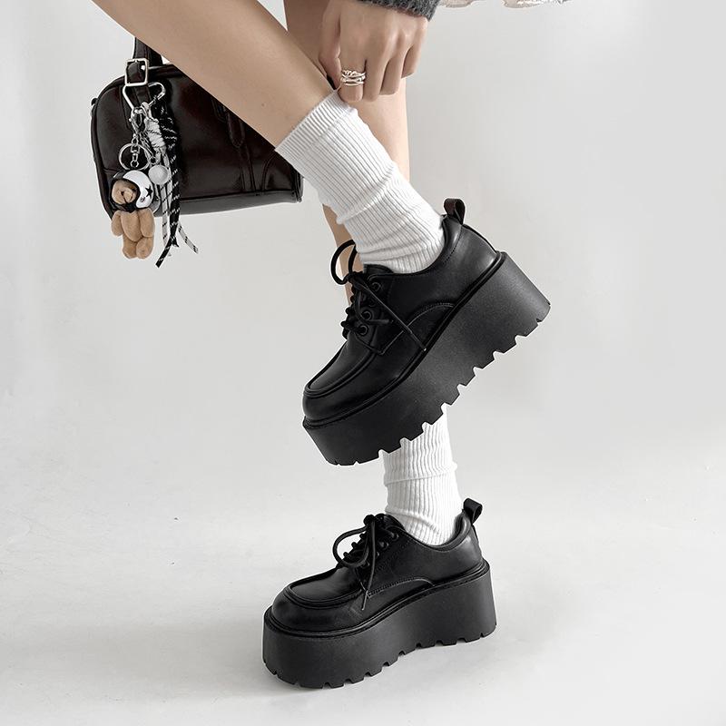 Ретро черные туфли на платформе в британском стиле, женские, новые, осень-зима 2025 года, с юбками, универсальные, одинарные туфли Мэри Джейн