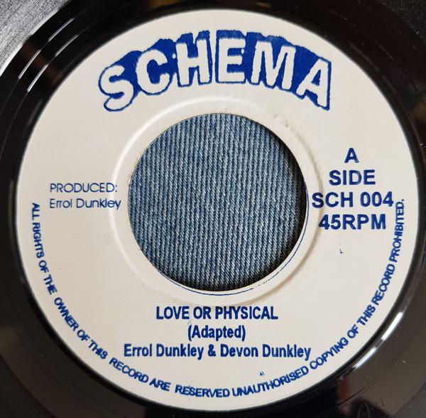 7-дюймовая пластинка ERROL DUNKLEY & DEVON DUNKLEY - Love Or Physical SCH004 Schema Records Ямайка Регги, Ска и Даб Б/У