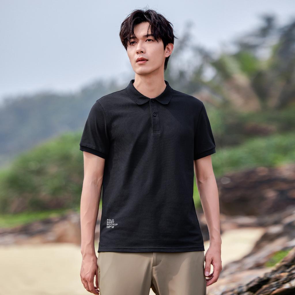 Sports T-shirt POLO men's summer skin friendly simple sports casual short sleeved breathable lapel T-shirt