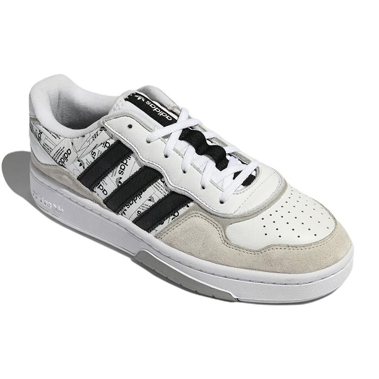 adidas Courtic Allover Print — белые черные кроссовки унисекс, обувь — белый основной, черный, серый — два ID4081