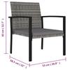 Garden Dining Chairs 2 pcs Poly Rattan Grey