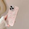 Pink Pearl Love 16promax Apple 17 Mobile Phone Case Iphone13 Three Dimensional Girl 11 Suitable for 12 Soft 14
