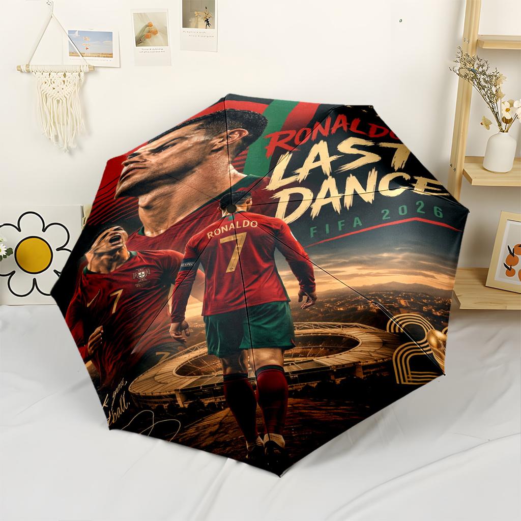 Cristiano Ronaldo's Legacy Outdoor Automatic Umbrella Compact & Durable 8-Rib Design Foldable Design Durable Everyday Carry Umbrella Fashion Lovers