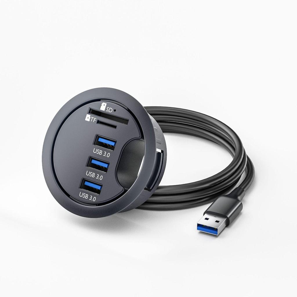 USB 3.0 концентратор для рабочего стола со считывателем SD/TF карт для офисного компьютера