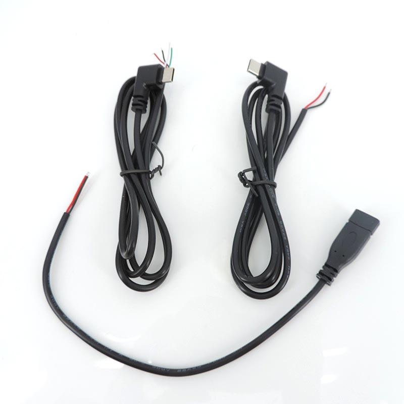 4 шт., 2/4-жильный контактный провод USB 2,0, тип C, мужской, женский, угловой, тип-c, кабельный разъем, прямоугольная вилка, данные для самостоятельного ремонта, зарядный шнур