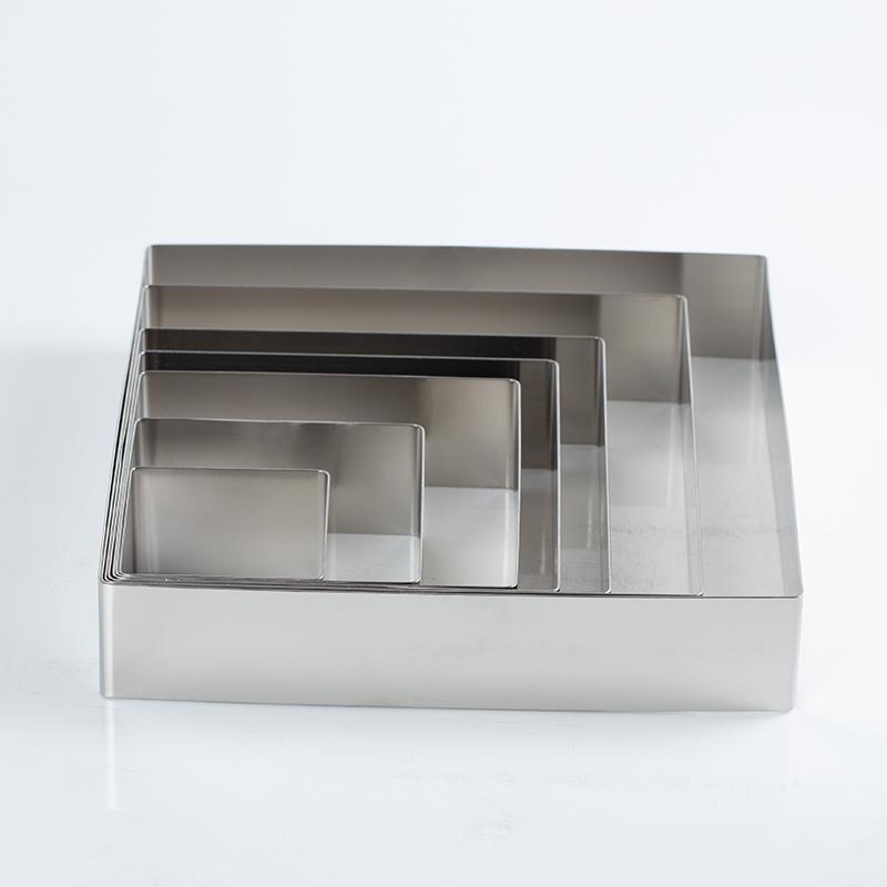 Круглое, квадратное, сердцевидное кольцо для мусса и башен, 4-10 дюймов, форма для выпечки из нержавеющей стали.