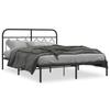 VidaXL Cadre de lit métal sans matelas avec tête de lit noir 135x190cm 377116