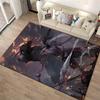 Epic Samurai Battle Scene with Fiery Background Printed Carpet Suitable for use as an anti-slip for living room bedroom sofas