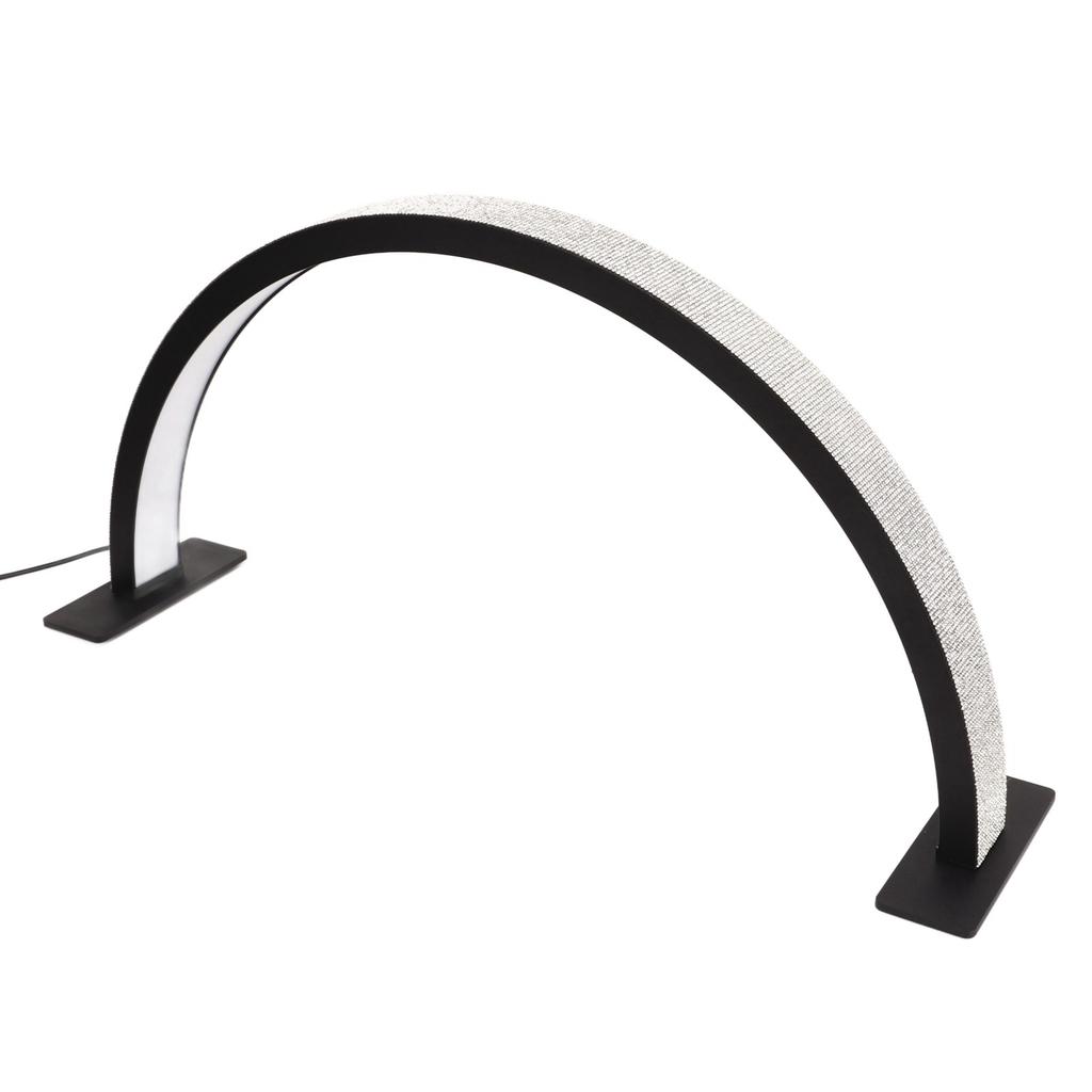 22-дюймовая 300-ваттная черная настольная лампа в форме полумесяца с декоративными стразами 3000K‑6000K 3-цветная бесступенчатая регулировка