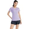 Solid Crew Neck Quick Dry Breathable Short Sleeve T-Shirt Women's Lilac