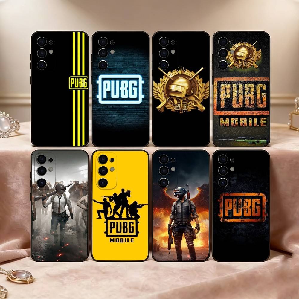 P-U-B-G Phone Case Black Silicone Soft For Samsung S25,S24,S21,S22,S23,S30,Ultra,S20,Plus,Fe,Lite