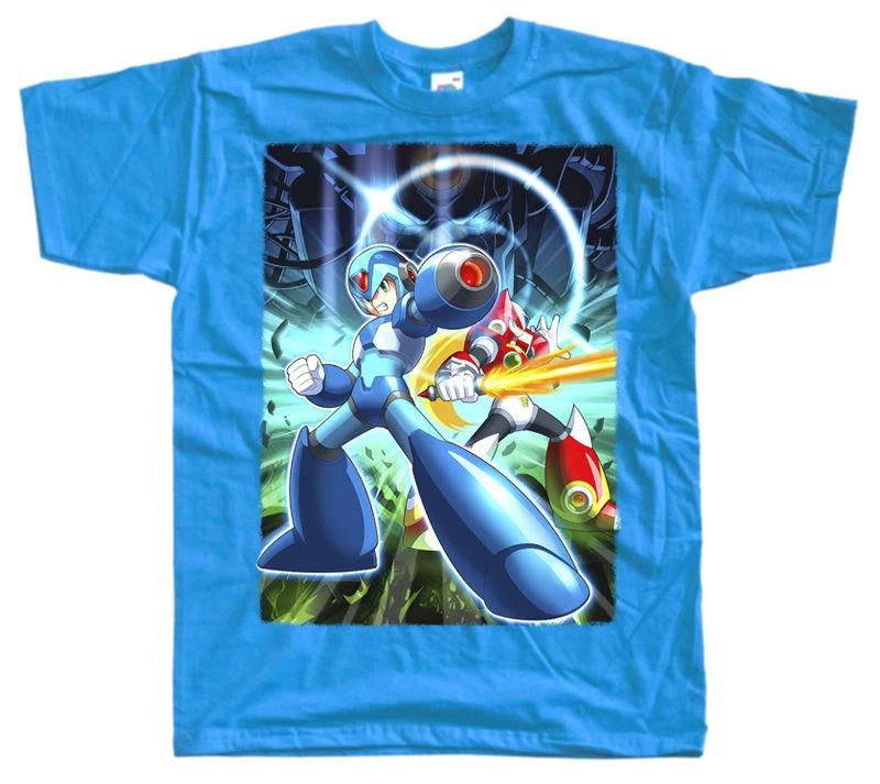 ROCKMAN MEGAMAN ПОСТЕР NES Футболка СИНИЙ все размеры S - 5XL