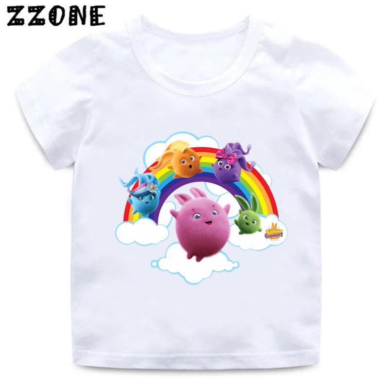 Hot Sale Sunny Bunnies Print Cartoon Kids TShirts Girls Clothes Baby Boys Short Sleeve T shirt Summer Children Topsooo5883