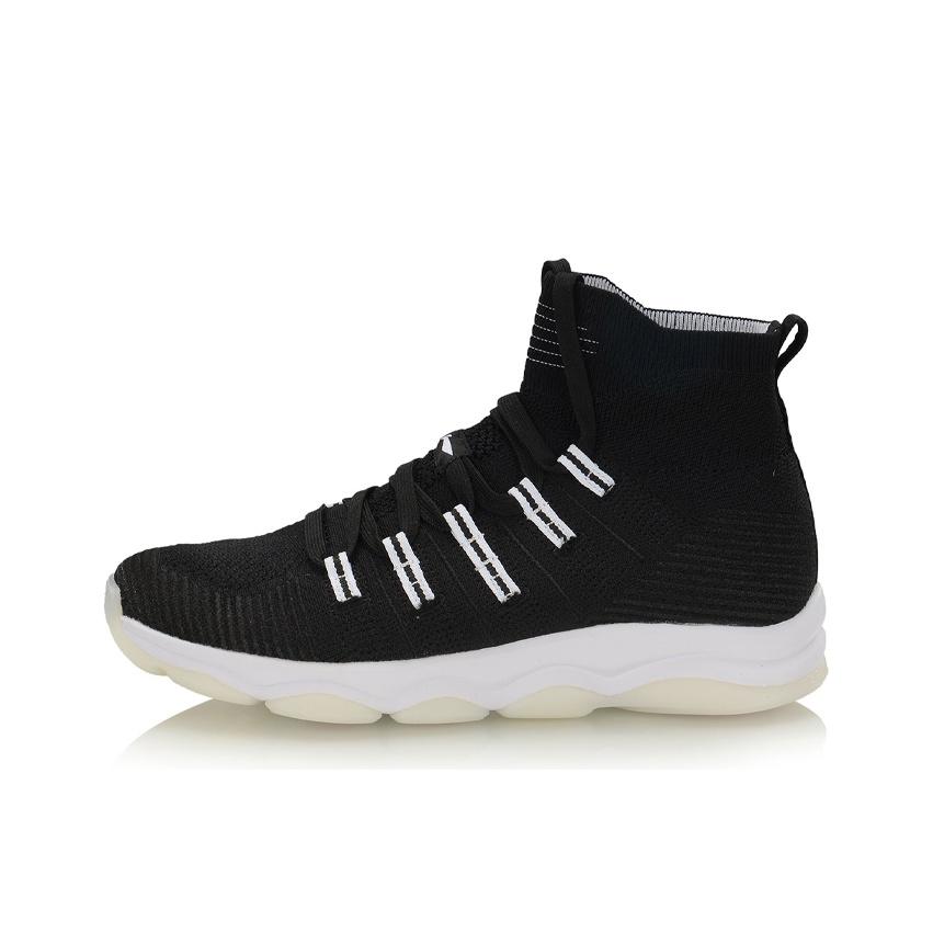 Li-Ning Unbounded цельные дышащие высокие спортивные туфли женские кроссовки черные AFJP036-2