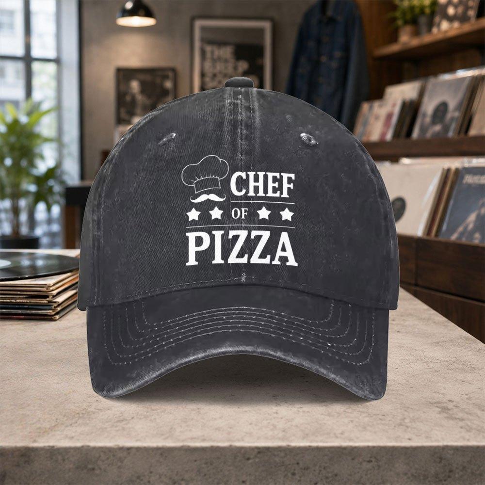 Pizza Chef Print Adjustable Baseball Cap for Unisex Women Lightweight Unisex Pizza Lover Gift Hand Washable