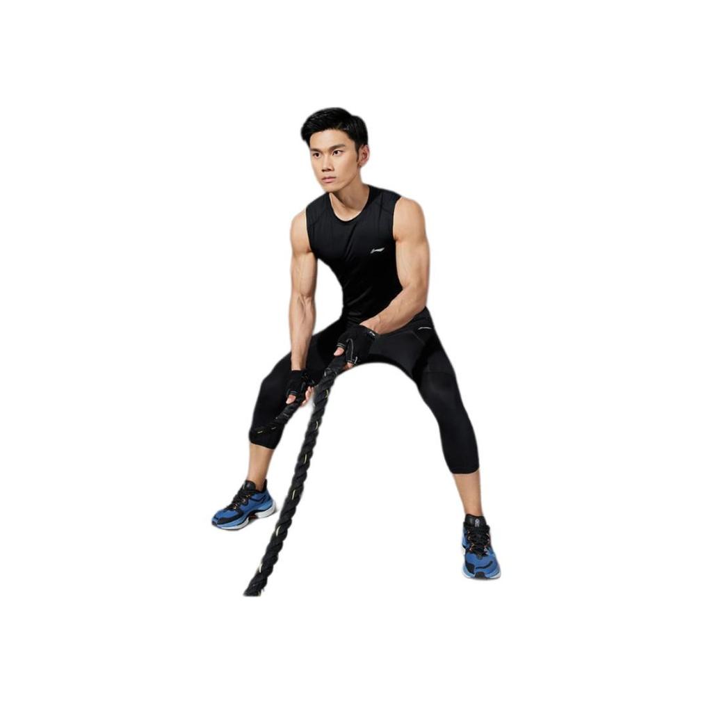 Штаны для фитнеса Li Ning Training Series с логотипом Seven-Point, черные, мужские AUQSB25-1