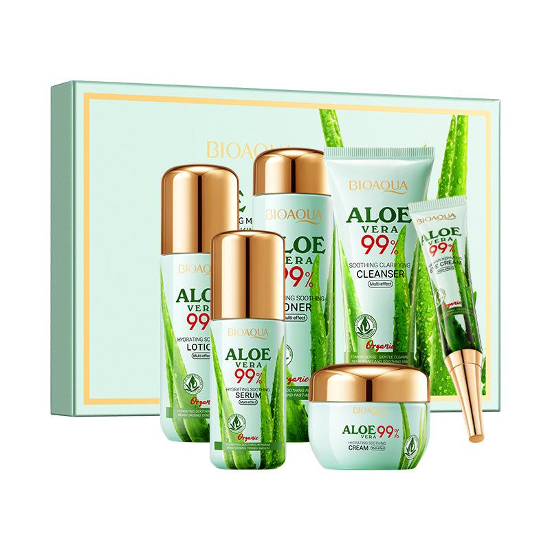 Aloe Vera Beauty Успокаивающий увлажняющий роскошный набор из 6 предметов для отбеливания, устранения морщин, антивозрастного ухода за кожей Уход за светлой и проблемной кожей