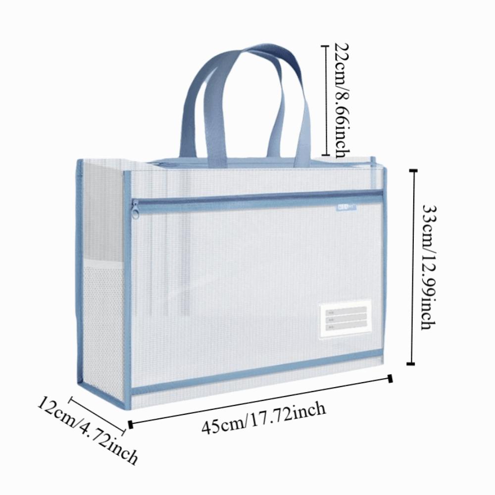 Large Capacity Mesh Art Bag Transparent File Storage Bag Reusable Test Paper Bag Student