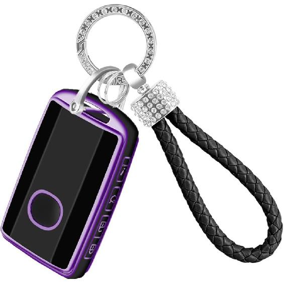 for VW Key Fob Cover with Keychain, Full Protection Key Fob Case Cover Fits for VW Volkswagen Jetta Beetle Tiguan Passat Polo Golf Car Accessories