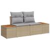 VidaXL Ensemble de salle à manger de jardin 6 pièces avec coussins Beige en poly rotin et acacia 3350072