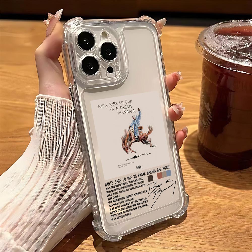 Bad Bunny X 100pre Bunny Logo Phone Case For iPhone 17 16 15 14 13 12 11 Pro Max XS X XR 7 8 SE Anti Transparent Cover