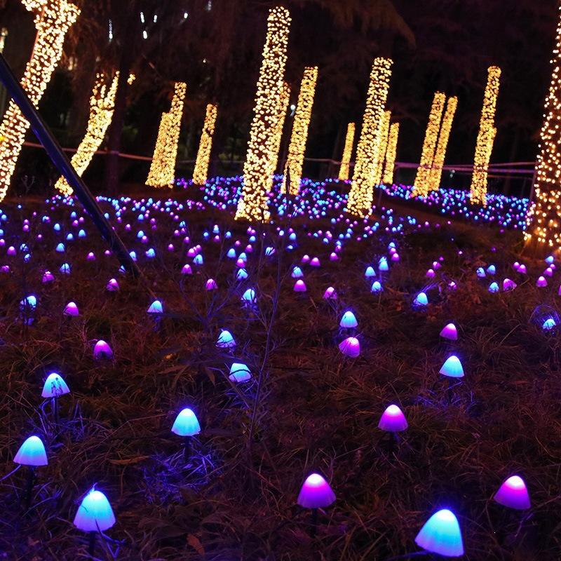 LED Solar Mushroom Ground Lights 31.2ft 50 LEDs 8 Modes Colorful Garden Outdoor Decorative Landscape Lights for Patio Path Lawn