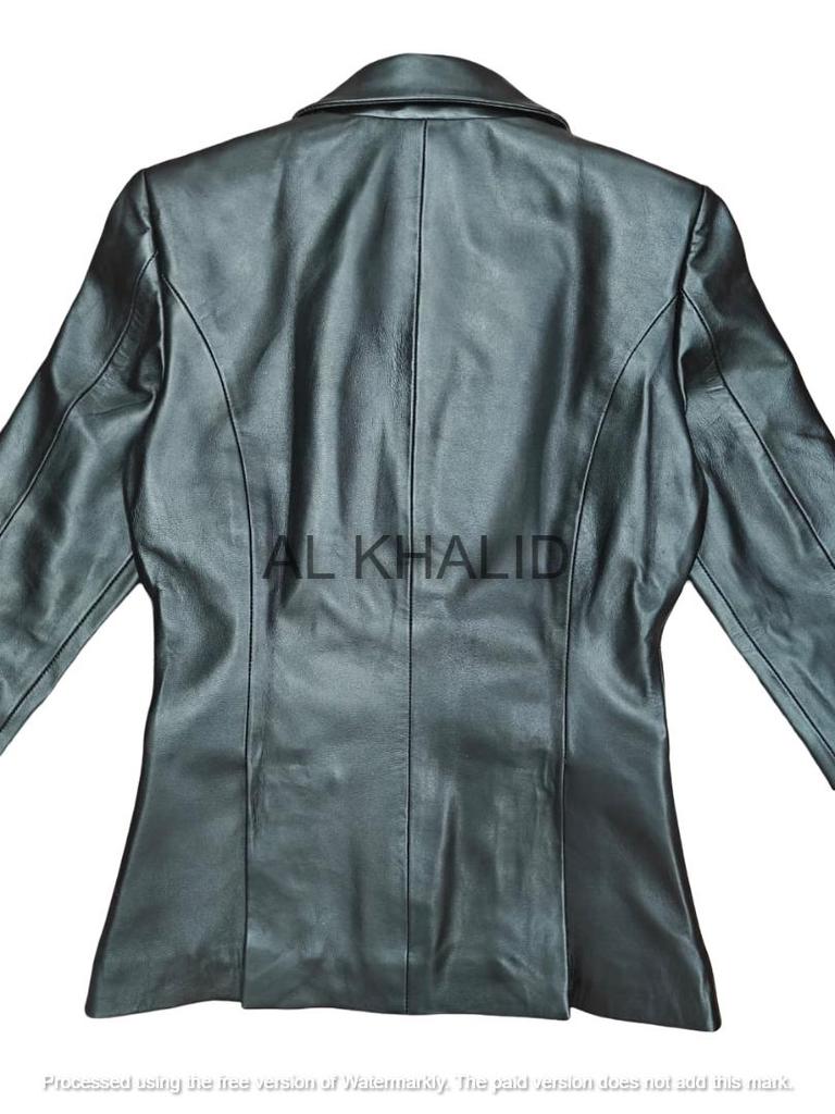 AL KHALID черный блейзер стильный формальный дизайнерский натуральный овчина женский кожаный вечерний ручной работы